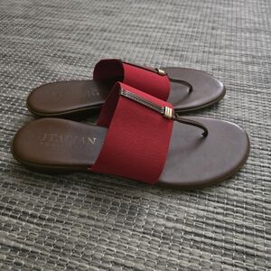 Italian Shoe Makers Red Slide Sandals